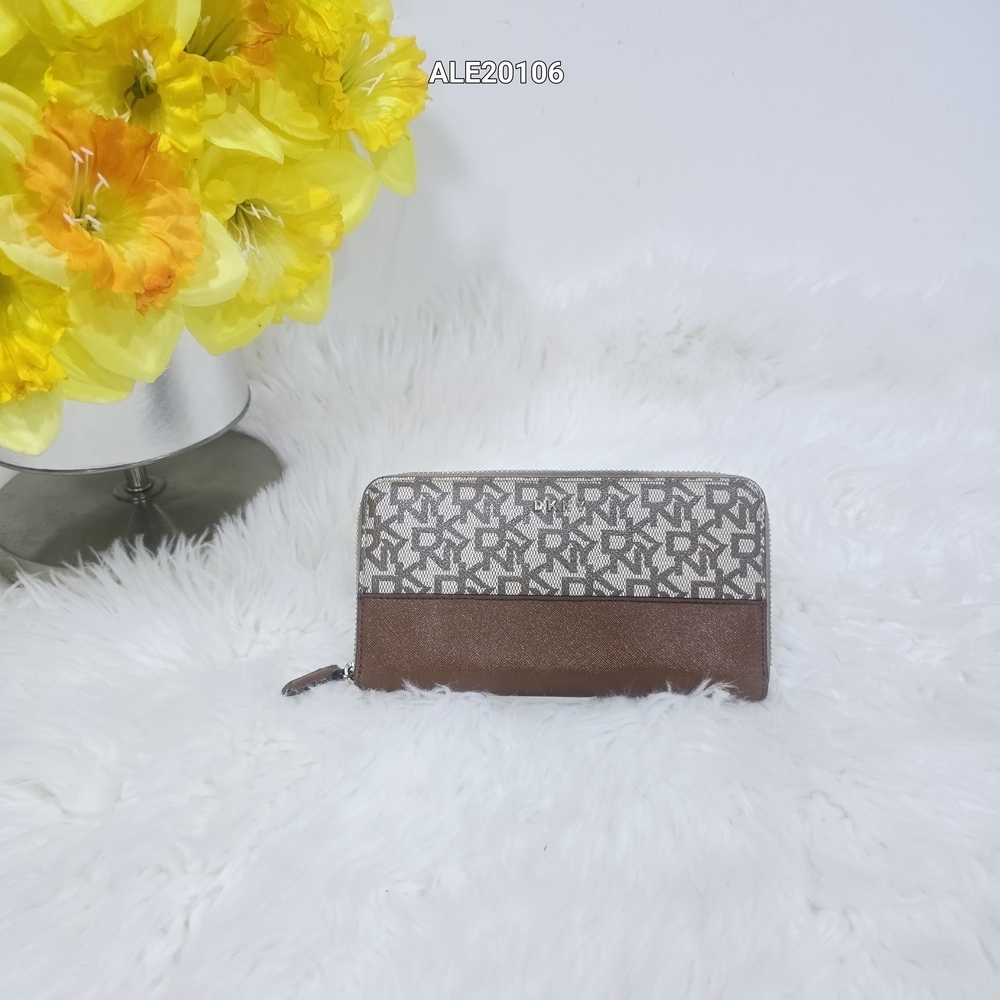 DKNY Womens brown and tan large wallet